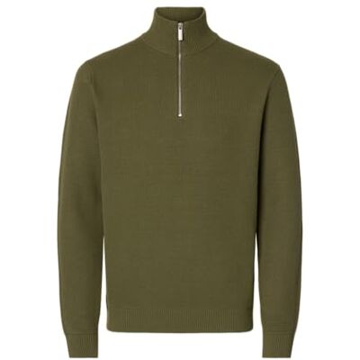 16092601-4884148 SELECTED MEN Slhdane Ls Knit Structure Half Zip Noos, Deep Lichen Green, M 16092601-4884148 SELECTED MEN Slhdane Ls Knit Structure Half Zip Noos, Deep Lichen Green, M