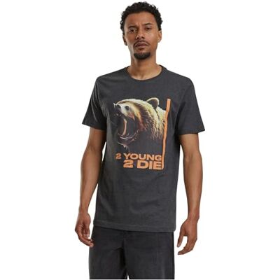 MT2798 Mister Tee Męski T-shirt 2 Young 2 Die Tee, T-Shirt dla mężczyzn, Graphic T-Shirt, Streetwear, antracyt, XS MT2798 Mister Tee Męski T-shirt 2 Young 2 Die Tee, T-Shirt dla mężczyzn, Graphic T-Shirt, Streetwear, antracyt, XS