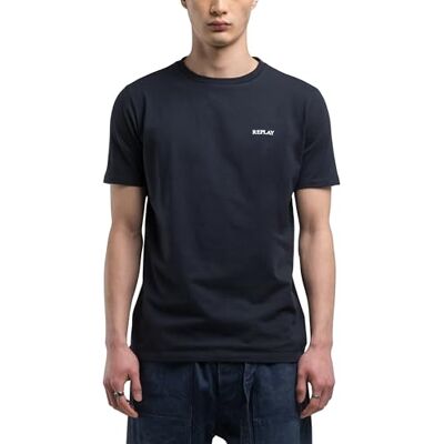 M3038 .000.23352P Replay Męski T-Shirt Regular Slim Fit, 970 Dark Navy, XS M3038 .000.23352P Replay Męski T-Shirt Regular Slim Fit, 970 Dark Navy, XS