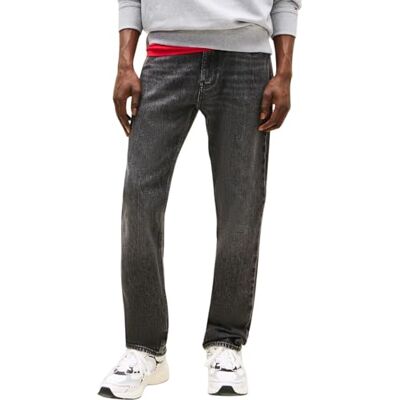 DM0DM21355 Tommy Jeans Męskie dżinsy Ryan Slim Straight Leg, Denim (denim sprany czarny), 30W / 30L DM0DM21355 Tommy Jeans Męskie dżinsy Ryan Slim Straight Leg, Denim (denim sprany czarny), 30W / 30L
