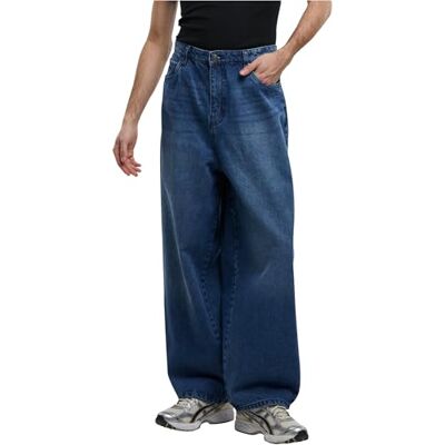 TB6746-03851 Urban Classics Męskie spodnie dżinsowe Tapered Heavy Ounce Baggy Jeans, luźne męskie dżinsy Baggy z wysoką talią, długość 7/8, Middeepblue, 30 TB6746-03851 Urban Classics Męskie spodnie dżinsowe Tapered Heavy Ounce Baggy Jeans, luźne męskie dżinsy Baggy z wysoką talią, długość 7/8, Middeepblue, 30