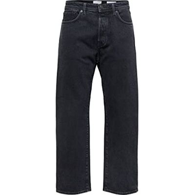 16085007 SELECTED HOMME Men's SLHLOOSE-Kobe 24301 Jeans W NOOS spodnie dżinsowe, Black Denim, 32/34, czarny denim, 32W / 34L 16085007 SELECTED HOMME Men's SLHLOOSE-Kobe 24301 Jeans W NOOS spodnie dżinsowe, Black Denim, 32/34, czarny denim, 32W / 34L