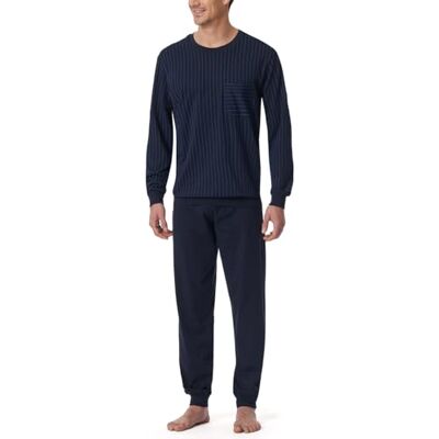 182196 Schiesser Piżama długa ze ściągaczami zestaw Nightwear, Ciemnoniebieski_, 56 182196 Schiesser Piżama długa ze ściągaczami zestaw Nightwear, Ciemnoniebieski_, 56
