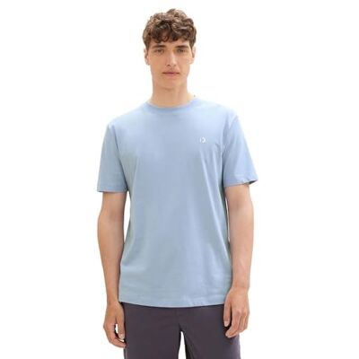 1037655 TOM TAILOR Denim Męski Basic T-shirt z bawełny, 11486 Brunnera Blue, M 1037655 TOM TAILOR Denim Męski Basic T-shirt z bawełny, 11486 Brunnera Blue, M