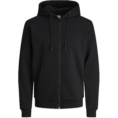 12249342 JACK & JONES Męska kurtka z kapturem, jednokolorowa, z kapturem, czarny, M 12249342 JACK & JONES Męska kurtka z kapturem, jednokolorowa, z kapturem, czarny, M