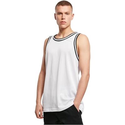 BY009-00224-0037 Build Your Brand Męski tank top z siateczki, White/black, 3XL BY009-00224-0037 Build Your Brand Męski tank top z siateczki, White/black, 3XL