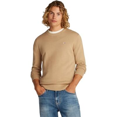 DM0DM18895 Tommy Jeans Męski sweter TJM Slim Essential Light Sweter, beżowy, 3XL, Beżowy (Relic Tan), 3XL DM0DM18895 Tommy Jeans Męski sweter TJM Slim Essential Light Sweter, beżowy, 3XL, Beżowy (Relic Tan), 3XL