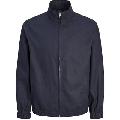 12261350 JACK & JONES Jprccwinston Linen JKT Pls męska kurtka krótka, granatowy, 4XL 12261350 JACK & JONES Jprccwinston Linen JKT Pls męska kurtka krótka, granatowy, 4XL