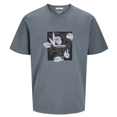 12276904-4754569 JACK & JONES Joralmeria Front Tee Ss Crew Neck męska koszulka z przodu, stormy pogoda, XS 12276904-4754569 JACK & JONES Joralmeria Front Tee Ss Crew Neck męska koszulka z przodu, stormy pogoda, XS