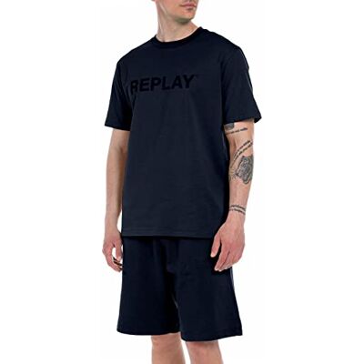 M6462 .000.23188P Replay T-shirt męski, Niebieski 085, XS M6462 .000.23188P Replay T-shirt męski, Niebieski 085, XS