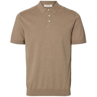 16092437-4884135 SELECTED MEN Slhberg Ss Knit Polo Noos, savannah tan, M 16092437-4884135 SELECTED MEN Slhberg Ss Knit Polo Noos, savannah tan, M