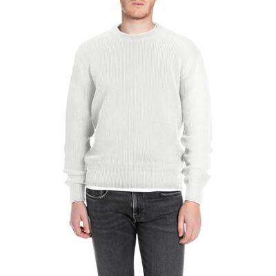 UK4722.000.G23788 Replay Sweter męski, 011 Natural White, 3XL UK4722.000.G23788 Replay Sweter męski, 011 Natural White, 3XL