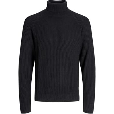 12278918-4775508 JACK & JONES Jjpannel Knit Roll Neck Aw25, czarny, S 12278918-4775508 JACK & JONES Jjpannel Knit Roll Neck Aw25, czarny, S