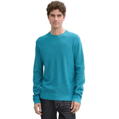 1042453 TOM TAILOR Sweter męski, 37094 Turquoise Blue Melange, 3XL 1042453 TOM TAILOR Sweter męski, 37094 Turquoise Blue Melange, 3XL