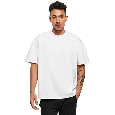 BY163 Build Your Brand Męski T-shirt, ultra Heavy Cotton Box Tee, Basic T-shirt dla mężczyzn, oversized fit, rozmiary XS-5XL, biały, L BY163 Build Your Brand Męski T-shirt, ultra Heavy Cotton Box Tee, Basic T-shirt dla mężczyzn, oversized fit, rozmiary XS-5XL, biały, L