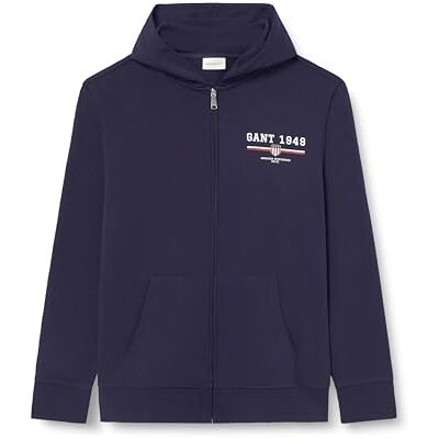2067041 Gant Męska bluza z kapturem Graphic Full Zip Hoodie, niebieski (Evening Blue), L 2067041 Gant Męska bluza z kapturem Graphic Full Zip Hoodie, niebieski (Evening Blue), L