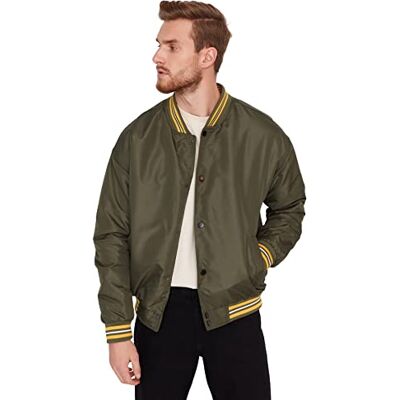 TMNAW23MO00089 Trendyol kurtka zimowa oversized z kołnierzem uniwersyteckim Płaszcz, Khaki, L męska, Khaki, L TMNAW23MO00089 Trendyol kurtka zimowa oversized z kołnierzem uniwersyteckim Płaszcz, Khaki, L męska, Khaki, L