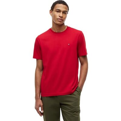 MW0MW39995 Tommy Hilfiger Męska koszulka ESS SEASONAL REG FIT SOLID TEE S/S, czerwona, M, Czerwony (średni czerwony), M MW0MW39995 Tommy Hilfiger Męska koszulka ESS SEASONAL REG FIT SOLID TEE S/S, czerwona, M, Czerwony (średni czerwony), M