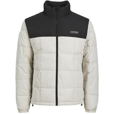 12264977 JACK&JONES PLUS Jjben Square Jacket Pls kurtka męska, Moonbeam/Szczegóły: blokowanie, 4XL 12264977 JACK&JONES PLUS Jjben Square Jacket Pls kurtka męska, Moonbeam/Szczegóły: blokowanie, 4XL