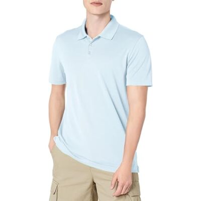 MAE40008SP18_SUS Amazon Essentials Men's Szybkoschnąca koszulka polo do golfa slim fit, Jasnoniebieski, L MAE40008SP18_SUS Amazon Essentials Men's Szybkoschnąca koszulka polo do golfa slim fit, Jasnoniebieski, L