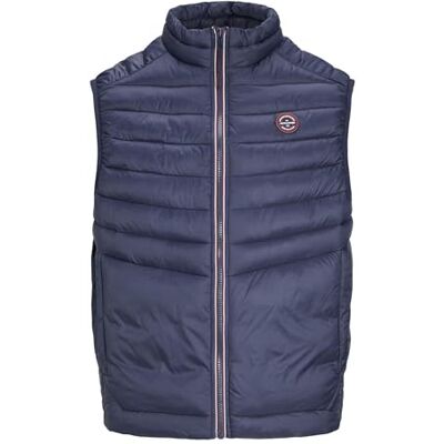 12258457 JACK & JONES Męska kamizelka pikowana Jjesprint Bodywarmer Collar Noos, Granatowy blezer/szczegóły: prawdziwe czerwone szwy, L 12258457 JACK & JONES Męska kamizelka pikowana Jjesprint Bodywarmer Collar Noos, Granatowy blezer/szczegóły: prawdziwe czerwone szwy, L