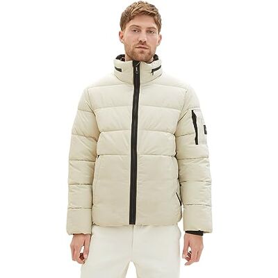 1037333 TOM TAILOR Męska kurtka puchowa z odpinanym kapturem, 26199 Beige Alfalfa, L 1037333 TOM TAILOR Męska kurtka puchowa z odpinanym kapturem, 26199 Beige Alfalfa, L