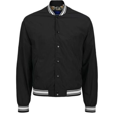 12277898-4765693 JACK & JONES Joralmeria Bomber kurtka męska, czarny, XS 12277898-4765693 JACK & JONES Joralmeria Bomber kurtka męska, czarny, XS