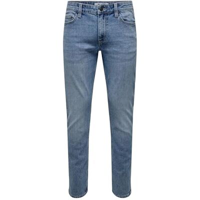 22032529 ONLY & SONS Onsloom dżinsy męskie slim fit, niski stan, normalny krój, niebieski, 28W / 32L 22032529 ONLY & SONS Onsloom dżinsy męskie slim fit, niski stan, normalny krój, niebieski, 28W / 32L