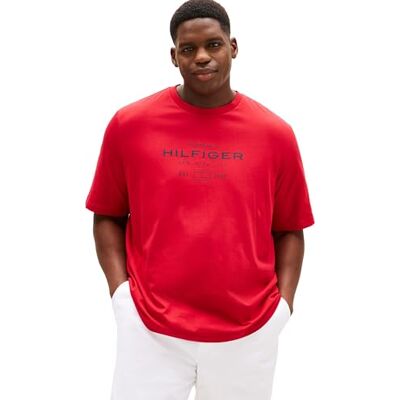 MW0MW42059 Tommy Hilfiger Męska koszulka BT-Hilfiger Stack Graphic TEE-B S/S, czerwona, XXL, Czerwony (średni czerwony), XXL MW0MW42059 Tommy Hilfiger Męska koszulka BT-Hilfiger Stack Graphic TEE-B S/S, czerwona, XXL, Czerwony (średni czerwony), XXL