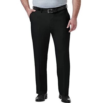 HD90650 Haggar Men's Premium Comfort Classic Fit Flat Front Dress Pants-Regular and Big & Tall Sizes, Black BT, 46W x 34L HD90650 Haggar Men's Premium Comfort Classic Fit Flat Front Dress Pants-Regular and Big & Tall Sizes, Black BT, 46W x 34L