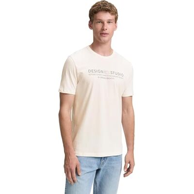 1049271 TOM TAILOR Denim T-shirt męski, 10348 Gardenia White, XS 1049271 TOM TAILOR Denim T-shirt męski, 10348 Gardenia White, XS