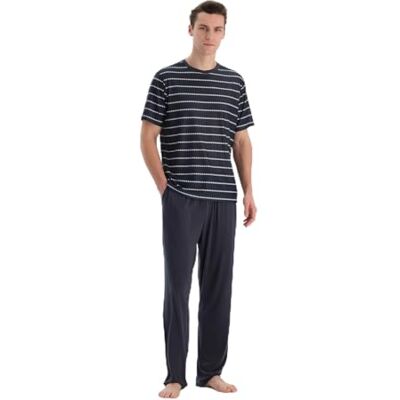24SM18448ME Dagi Multicolor Fashion Knitted Regular Waist Supreme Long Leg Short Sleeve Crew Neck T-Shirt & Trousers, Multicolor, S, wielokolorowy, S 24SM18448ME Dagi Multicolor Fashion Knitted Regular Waist Supreme Long Leg Short Sleeve Crew Neck T-Shirt & Trousers, Multicolor, S, wielokolorowy, S