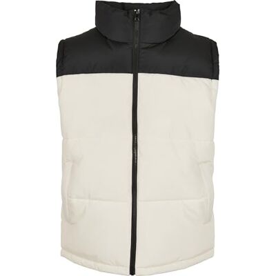 TB4476 Urban Classics Męska kamizelka outdoorowa pikowana Bodywarmer Streetwear Gilet Jacket, rekreacyjna kamizelka z bloku, rozmiar S do 5XL, czarny/biały, S TB4476 Urban Classics Męska kamizelka outdoorowa pikowana Bodywarmer Streetwear Gilet Jacket, rekreacyjna kamizelka z bloku, rozmiar S do 5XL, czarny/biały, S