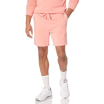 AEM20268F23_Peach Amazon Essentials Męskie lekkie francuskie szorty frotte (dostępne w dużych i wysokich), brzoskwiniowe, S AEM20268F23_Peach Amazon Essentials Męskie lekkie francuskie szorty frotte (dostępne w dużych i wysokich), brzoskwiniowe, S
