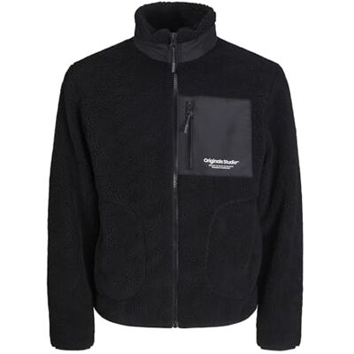 12245416 JACK&JONES PLUS Męska kurtka Jorvesterbro Teddy Sn Pls, czarny, 3XL 12245416 JACK&JONES PLUS Męska kurtka Jorvesterbro Teddy Sn Pls, czarny, 3XL