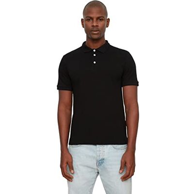 TMNSS20PO0009 Trendyol Męska koszulka polo Black Men Slim fit Collar Short Sleeve XXL TMNSS20PO0009 Trendyol Męska koszulka polo Black Men Slim fit Collar Short Sleeve XXL