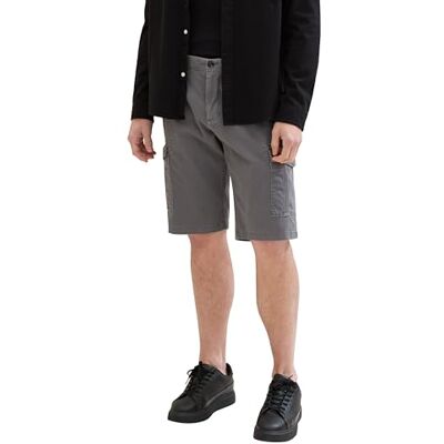 1040226 TOM TAILOR Męskie szorty bermudy, 34673 Grey Structure Print, 32 1040226 TOM TAILOR Męskie szorty bermudy, 34673 Grey Structure Print, 32