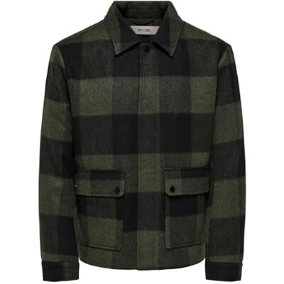 22034471-4787848 ONLY & SONS Onsconnor Life Check kurtka męska OTW, różowa, S, rodzynka, S 22034471-4787848 ONLY & SONS Onsconnor Life Check kurtka męska OTW, różowa, S, rodzynka, S