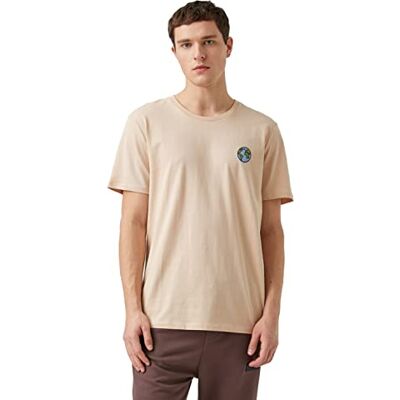 2YAM11658HK Koton Earth Embroided T-Shirt męski, beżowy (050), XXL 2YAM11658HK Koton Earth Embroided T-Shirt męski, beżowy (050), XXL