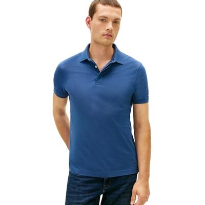 MW0MW41513 Tommy Hilfiger Męska koszulka polo z ukrytą listwą Reg , niebieska, XXL MW0MW41513 Tommy Hilfiger Męska koszulka polo z ukrytą listwą Reg , niebieska, XXL