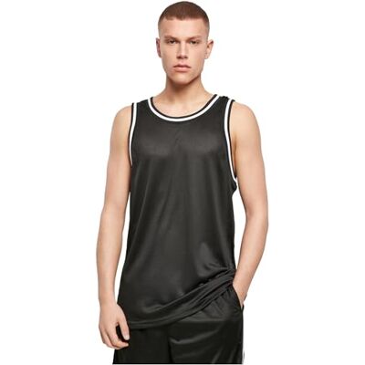BY009-00050-0039 Build Your Brand Męski tank top z siateczki, czarny/biały, 4XL BY009-00050-0039 Build Your Brand Męski tank top z siateczki, czarny/biały, 4XL