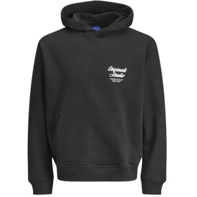 12283054-4825880 JACK & JONES Jornorrebro Typo Back Sweat Hood Sn, czarny, L 12283054-4825880 JACK & JONES Jornorrebro Typo Back Sweat Hood Sn, czarny, L