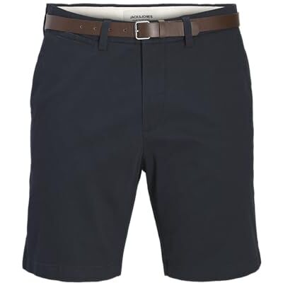 12289809-4914035 JACK & JONES Jpstadam Belted Chino Shorts Pls Plus Size, granatowy, 48 12289809-4914035 JACK & JONES Jpstadam Belted Chino Shorts Pls Plus Size, granatowy, 48