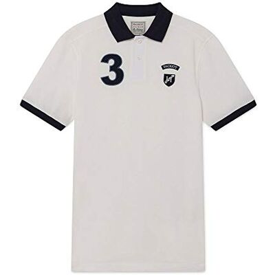 HM562494-803 Hackett London Męska koszulka polo z numerem archiwalnym, Off-white (Off White 803), M HM562494-803 Hackett London Męska koszulka polo z numerem archiwalnym, Off-white (Off White 803), M