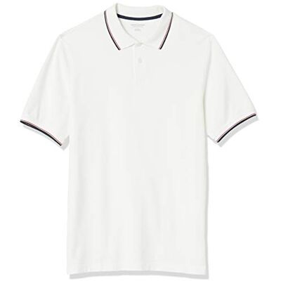 F16AE40000-Wrnvt-X-Small Amazon Essentials Men's Bawełniana koszulka polo pique regular fit (dostępna w wersjach Big i Tall), Biały/Czerwony/Granatowy, XS F16AE40000-Wrnvt-X-Small Amazon Essentials Men's Bawełniana koszulka polo pique regular fit (dostępna w wersjach Big i Tall), Biały/Czerwony/Granatowy, XS