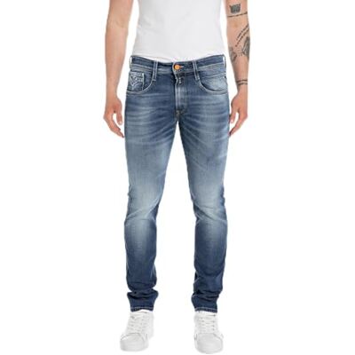 M914Y .000.425 618 Replay Męskie dżinsy Anbass Slim-Fit, Medium Blue 009-2, 27W / 30L M914Y .000.425 618 Replay Męskie dżinsy Anbass Slim-Fit, Medium Blue 009-2, 27W / 30L