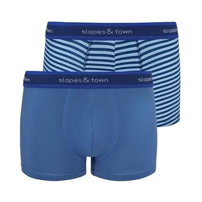 STBSHSKYBLSTRIP Slopes and Town Bamboo Bokserki szorty Sky Blue/Light Blue Stripes (2 sztuki), niebieski, M STBSHSKYBLSTRIP Slopes and Town Bamboo Bokserki szorty Sky Blue/Light Blue Stripes (2 sztuki), niebieski, M