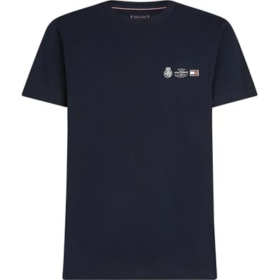 MW0MW40011 Tommy Hilfiger Koszulka męska Small Crest Outline TEE S/S, niebieska, S, Niebieski (pustynne niebo), S MW0MW40011 Tommy Hilfiger Koszulka męska Small Crest Outline TEE S/S, niebieska, S, Niebieski (pustynne niebo), S