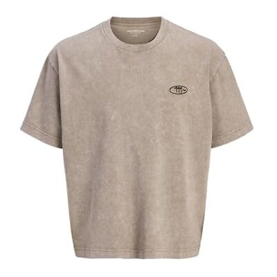 12277886-4764773 JACK & JONES Jcoretreat Acid Wash Tee SS Crew Neck męska koszulka z kwasem, Desert Taupe, M 12277886-4764773 JACK & JONES Jcoretreat Acid Wash Tee SS Crew Neck męska koszulka z kwasem, Desert Taupe, M