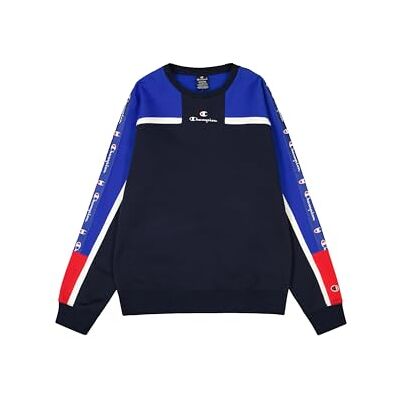 220332 Champion Legacy Retro Sport () Soft Compact Poly Fleece Taped Crewneck Bluza, Granatowy/Głęboki Niebieski (NNY/BAI/Wht), XXL Mężczyźni FW24, Niebieski/Głęboki Niebieski (Nny/Bai/Wht), XXL 220332 Champion Legacy Retro Sport () Soft Compact Poly Fleece Taped Crewneck Bluza, Granatowy/Głęboki Niebieski (NNY/BAI/Wht), XXL Mężczyźni FW24, Niebieski/Głęboki Niebieski (Nny/Bai/Wht), XXL